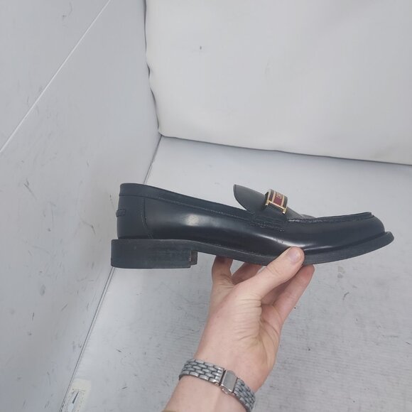 Christian Dior Black Code Logo Plaque Penny Lug Loafer - Picture 4 of 11